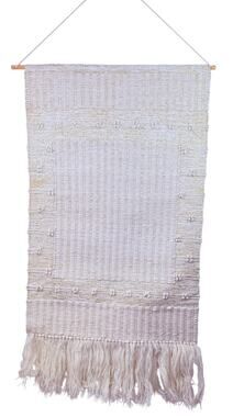 Nuloom Wool Ivory Tassel Wall Hanging NEW 27" x 45"